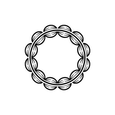 Elegant Black White Circular Ornament - Minimalist.