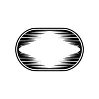 Engraved Oval Emblem Black and White Vintage. vector