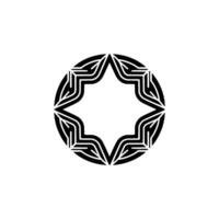 Geometric Star Circle in Black White, Minimalist, Elegant. vector