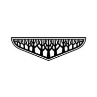 Geometric Forest Crest , Black and White. vector
