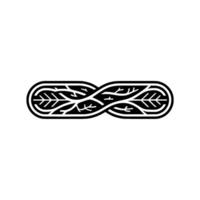 Abstract Knot Intertwined Branches, Black White Minimalist. vector