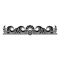 Decorative Black White Wave Seashell Border. vector