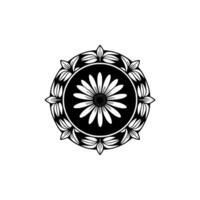 Floral Mandala in Black and White Elegant for Branding. vector