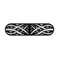 Abstract Mushroom Branch Ornament on Black, Illustration. vector