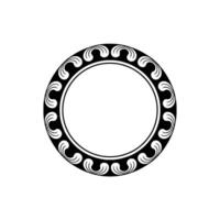 Elegant Black White Circular Ornament - Decorative Element. vector