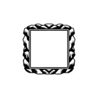 Stone Frame Template, Geometric Border. vector