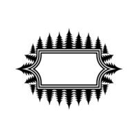 Minimalist Pine Tree Frame with Blank Space, Modern. vector