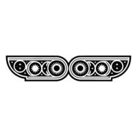 Symmetrical Celestial Ornament in Black and White. vector