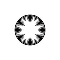 Black and White Geometric Circle Pattern on White Background. vector