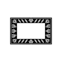 Decorative Black and White Lily Floral Frame. vector