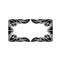 Geometric Leaf Frame on White Background Decorative Element. vector