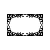 Decorative Black Frame with Leafy on Light Background. vector