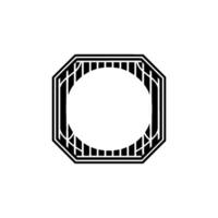 Abstract Geometric Frame, Black and White Minimalist , Modern Style. vector