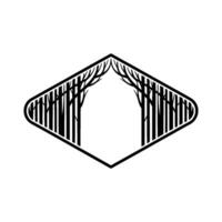 Minimalist Forest Frame Geometric , Natural Motif, Template. vector