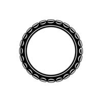 Abstract Black and White Ornamental Circle on White Background. vector