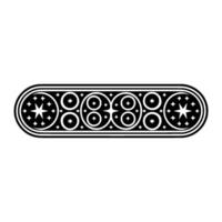 Ornate Black and White Geometric Border on White Background. vector