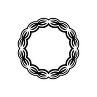 Geometric Circle Border Minimalist Black and White. vector