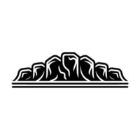 Stylized Mountain Range Silhouette in Minimalist Style. vector