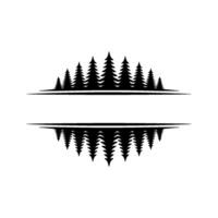 Forest Silhouette - Mirror Effect with Text Space. vector