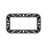 Celestial Frame Decorative Black and White Border with Stars, Moon and Sun. vector