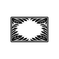 Elegant Leaf Frame in Black and White. vector