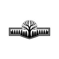 Minimalist Forest Emblem Tree Pine. vector