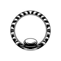 Tribal Circle with Stone Element - Modern Minimalist. vector