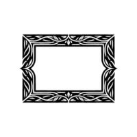 Elegant Floral Frame, Black and White, Certificate or Invitation Element. vector