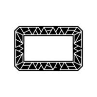 Geometric Rectangular Frame with Triangle Pattern - Minimalist. vector
