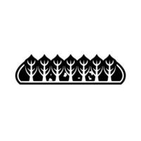 Abstract Forest Silhouette with Smoke on White Background. vector