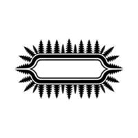 Minimalist Forest Frame, Black and White, Element. vector
