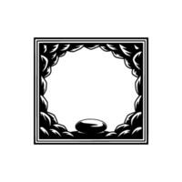 Ornate Black White Cave Frame with Smooth Stone. vector