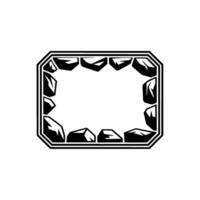 Geometric Stone Frame Minimalist Black and White. vector