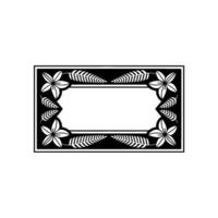 Elegant Floral Frame in Black and White - Blank Space for Text. vector