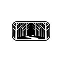 Minimalist Forest Path - Nature, Adventure, and Exploration Concept. vector