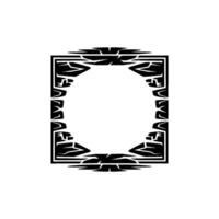 Abstract Geometric Frame in Black and White, Minimalist. vector