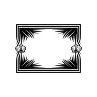 Elegant Orchid Frame in Black and White, Minimalist. vector