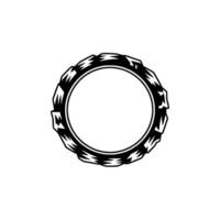Geometric Black Frame on White Background, Minimalist. vector