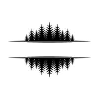 Minimalist Pine Tree Silhouette with Text Space. vector