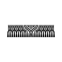 Minimalist Forest Border Abstract Black White , Pattern. vector