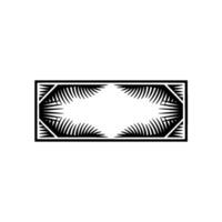 Minimalist Palm Leaf Frame on White Background. vector