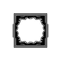 Geometric Stone Frame, Black and White , Empty Center. vector
