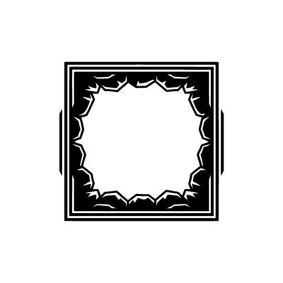 Geometric Stone Frame, Black and White , Empty Center.
