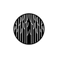 Minimalist Forest Circle Black and White Nature Pattern. vector