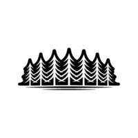 Minimalist Forest Line Art Black and White Nature Illustration. vector