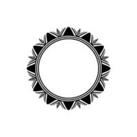 Elegant Black and White Round Decorative Frame. vector