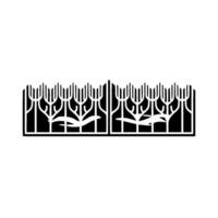 Abstract Tree Silhouettes in Modern Minimalist Frame. vector