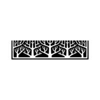 Minimalist Tree Silhouette Border - Decorative Element. vector