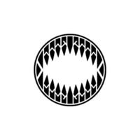 Geometric Shark Jaw on White, Minimalist, Modern Concept. vector