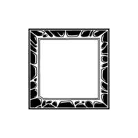 Decorative Frame with Pebble Border, Black and White, Elegant. vector